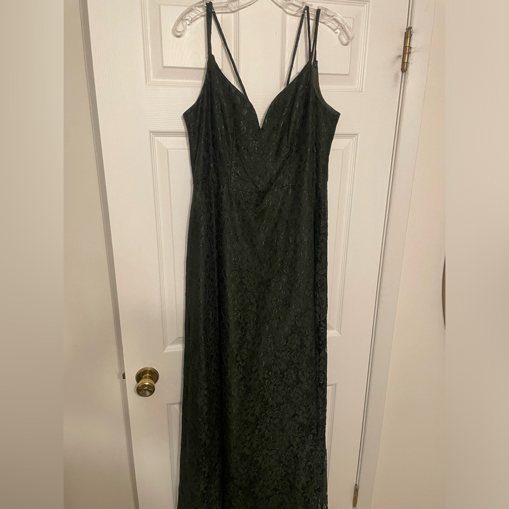 Davids Bridal Olive Bridesmaid Dress